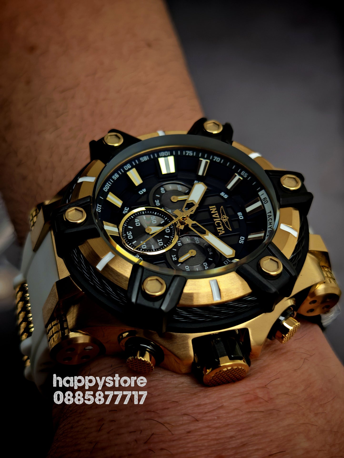 INVICTA Bolt Gunmetal white/gold 52 mm