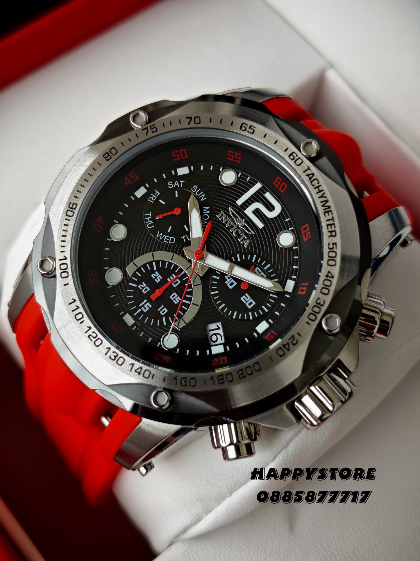 INVICTA Speedway Red Swiss Ronda 51 mm