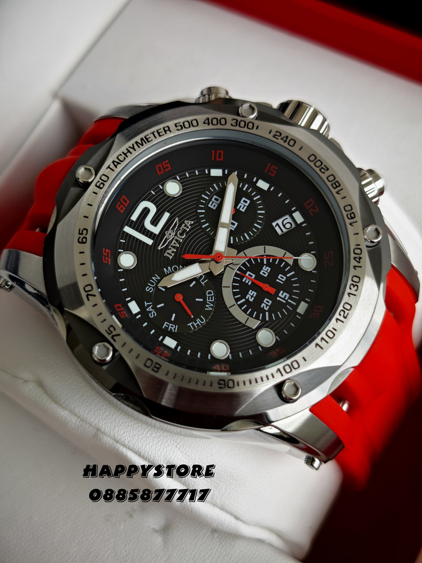 INVICTA Speedway Red Swiss Ronda 51 mm
