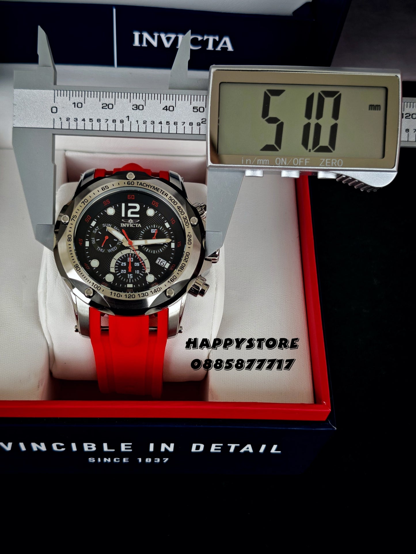 INVICTA Speedway Red Swiss Ronda 51 mm