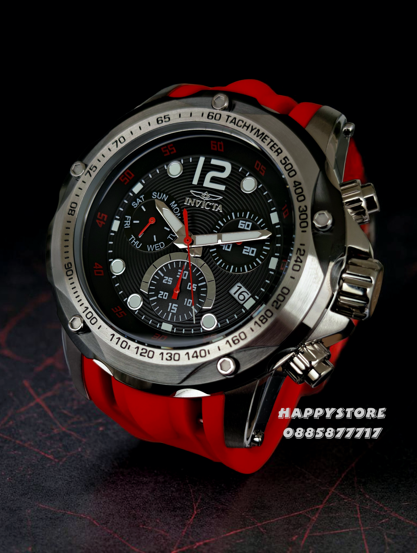 INVICTA Speedway Red Swiss Ronda 51 mm