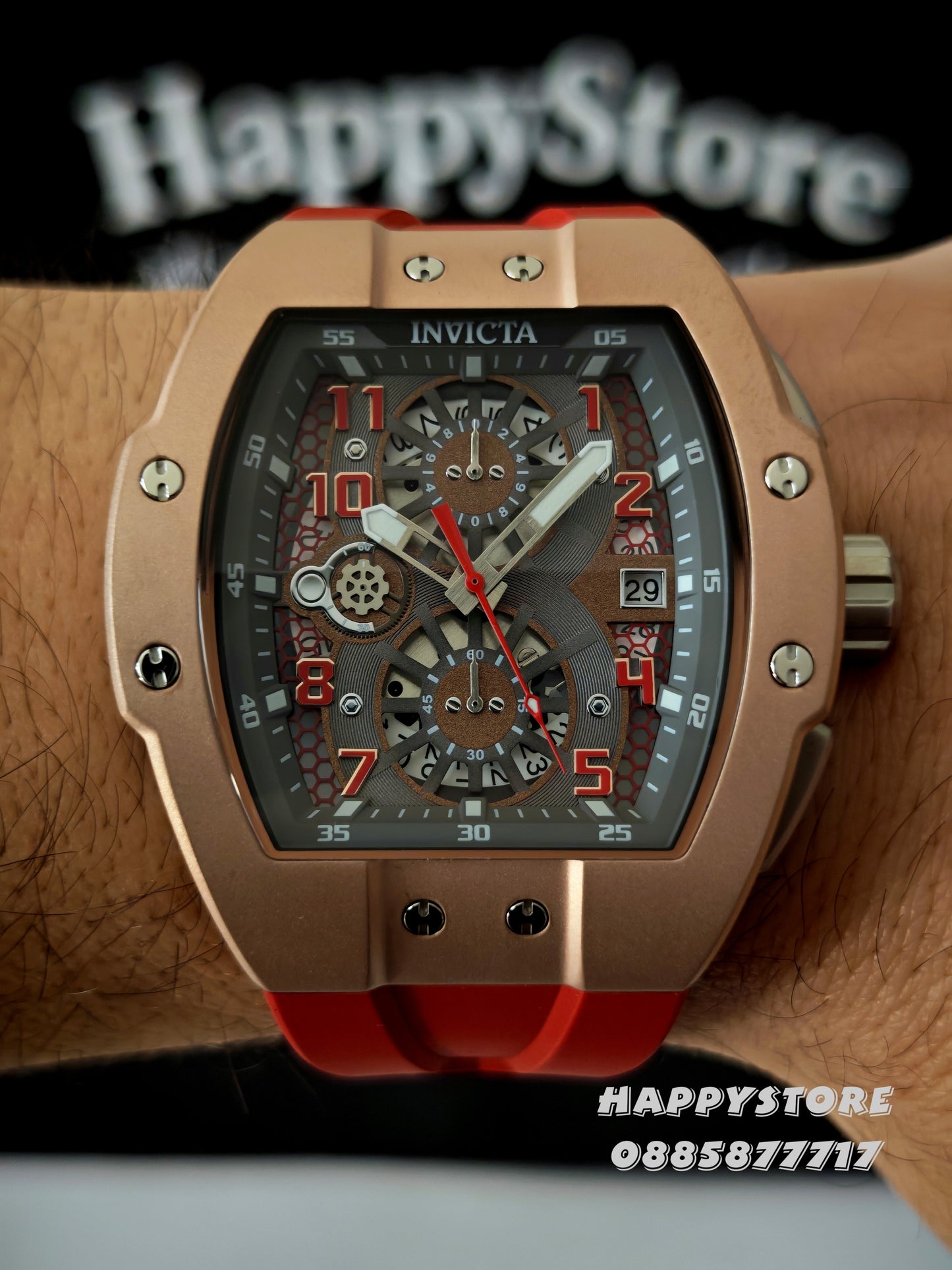 INVICTA Racing Srada Red/Rose Gold 47 mm