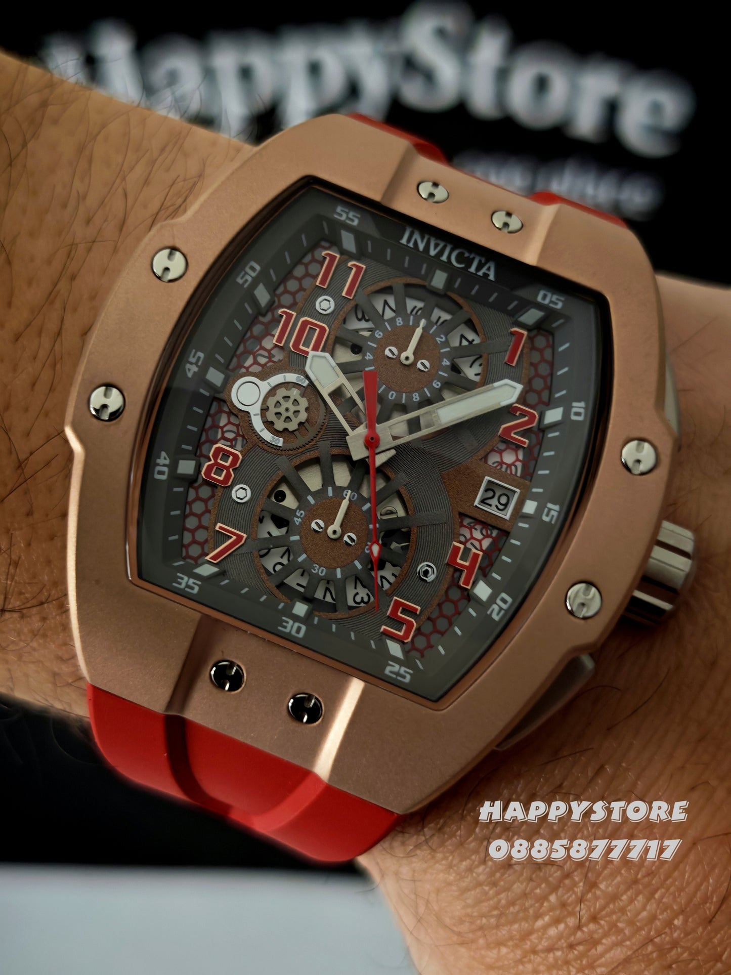 INVICTA Racing Srada Red/Rose Gold 47 mm