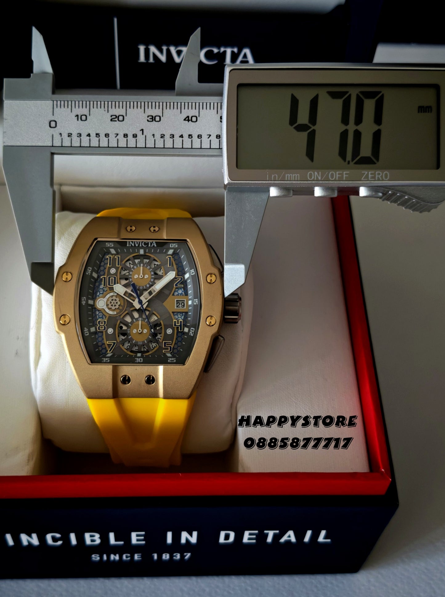 INVICTA Strada Yellow/Gold 47 mm