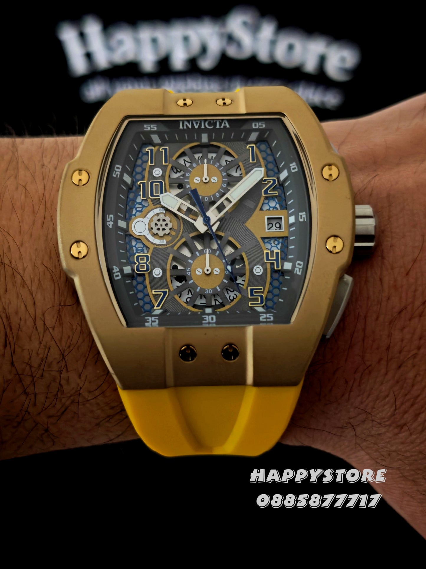 INVICTA Strada Yellow/Gold 47 mm