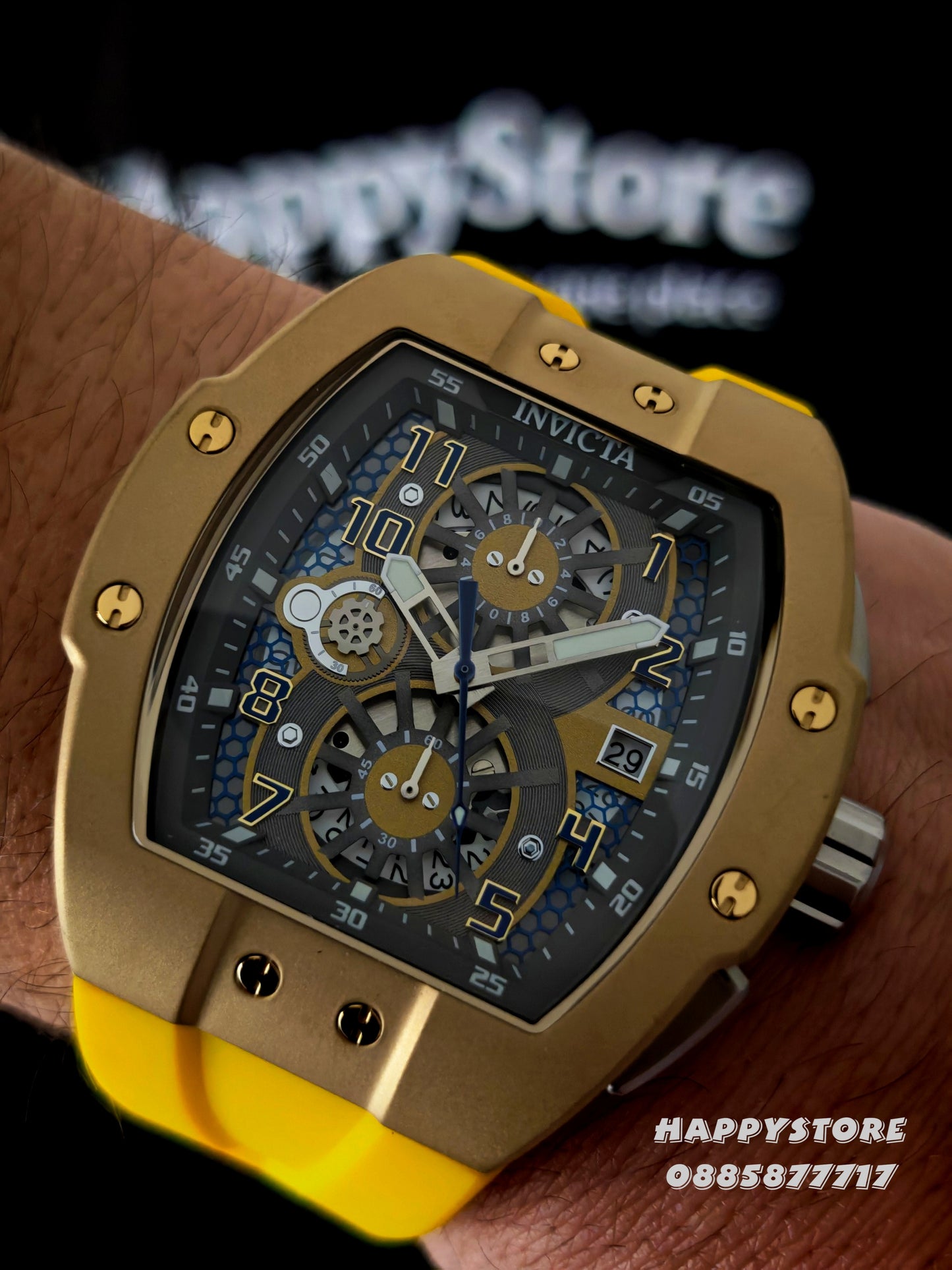 INVICTA Strada Yellow/Gold 47 mm